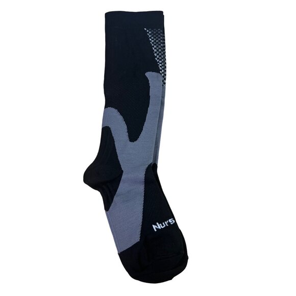 Unisex Compression Nurse Socks Black Stockings  20-30mmHg - Picture 1 of 4